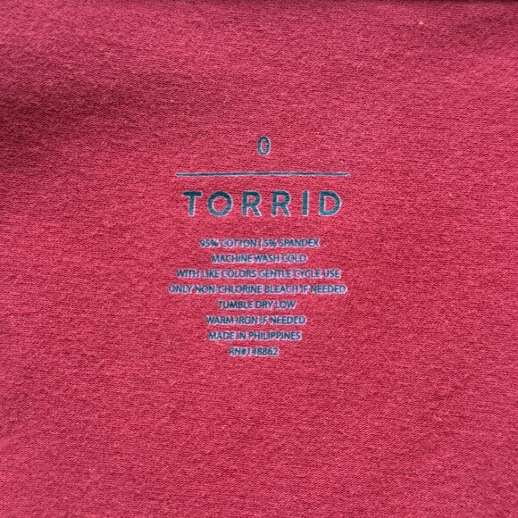 Torrid Red Foxy Deep V-Neck Sleeveless Cotton/Spandex Tank Top Womens Sz 0/L/12 - Picture 3 of 4